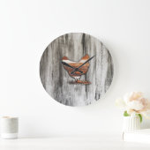 Rustic Chicken (Brown) Große Wanduhr (Zuhause)