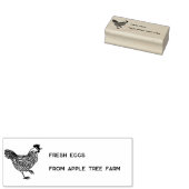 Rustic Chicken Fresh Eggs Farm Name Gummistempel (Stempel)