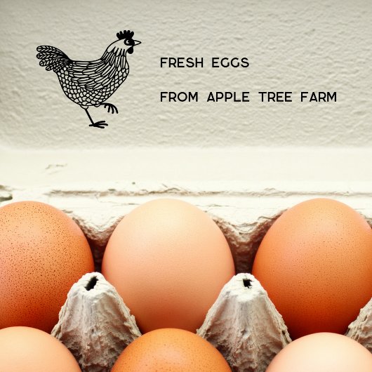 Rustic Chicken Fresh Eggs Farm Name Permastempel