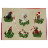 Rustic Chicken Holiday Gift Bag Große Geschenktüte (Rückseite)