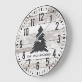 Rustic Chippy Planes Custom Family Name Weihnachte Große Wanduhr (Winkel)
