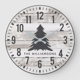 Rustic Chippy Planes Custom Family Name Weihnachte Große Wanduhr