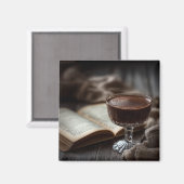 Rustic Chocolate Reading Moment Magnet (Vorderseite/Rückseite)