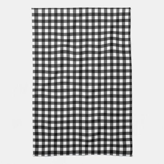 Rustic Christmas Black & White Buffalo Plaid  Geschirrtuch (Vertikal)