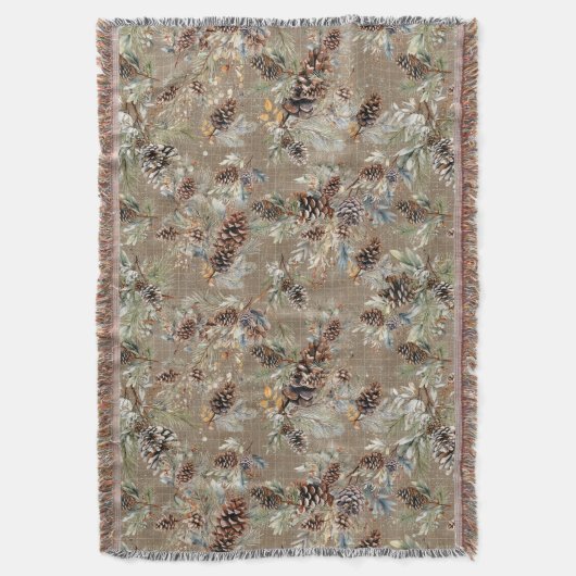 Rustic Christmas Boho Pattern  Decke (Vorderseite Vertikal)