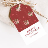 Rustic Christmas Bows Gift Tag Geschenkanhänger