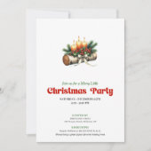 Rustic Christmas Candles Berries Invite Editable Einladung (Vorderseite)