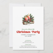 Rustic Christmas Candles Party Invite Card Einladung (Vorderseite)