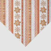 Rustic Christmas Candy Cane & Gingerbread Pattern Seidenpapier (Ausschnitt)