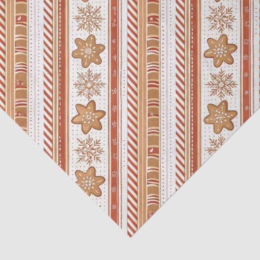Rustic Christmas Candy Cane & Gingerbread Pattern Seidenpapier (Ausschnitt)