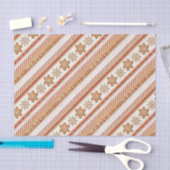 Rustic Christmas Candy Cane & Gingerbread Pattern Seidenpapier (Handwerk)