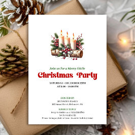 Rustic Christmas Decoration Candles Invitation Einladung