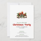 Rustic Christmas Decoration Holly Berries Invite Einladung (Vorderseite)