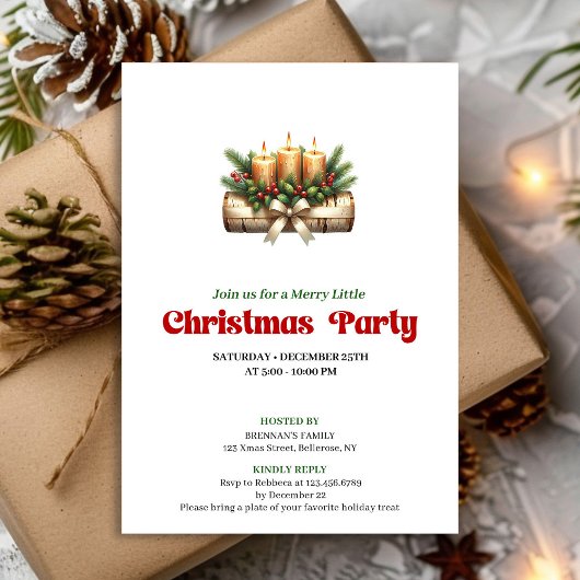 Rustic Christmas decoration invite editable card Einladung