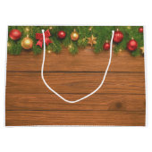 Rustic Christmas Gift Bag – Customizable Holiday Große Geschenktüte (Vorderseite)