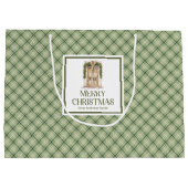 Rustic Christmas Gift Bag Earthy Neutral Minimal  Große Geschenktüte (Rückseite)