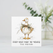 Rustic Christmas Goose Duck Card Feiertagskarte (Stehend Vorderseite)