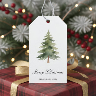 Rustic Christmas Green Tree | Merry Christmas Gift Geschenkanhänger