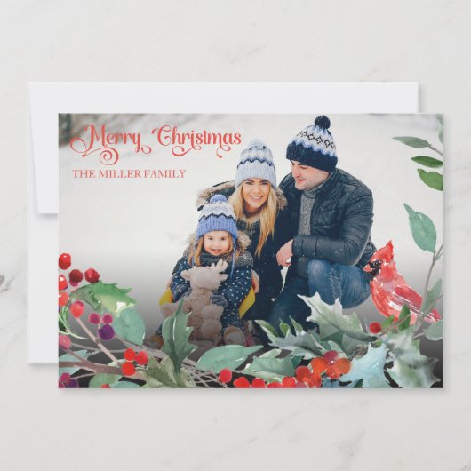 Rustic Christmas Holiday Poto postcard Einladung (Vorderseite)