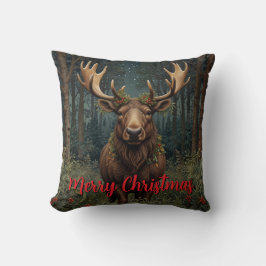 Rustic Christmas moose deer boho woodland forest  Kissen