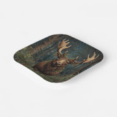 Rustic Christmas moose deer boho woodland forest Pappteller (Gewinkelt)