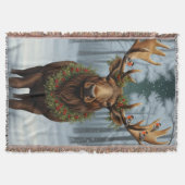 Rustic Christmas moose winter woodland forest Decke (Vorderseite)