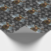 Rustic Christmas moose winter woodland forest snow Geschenkpapier (Ecke)