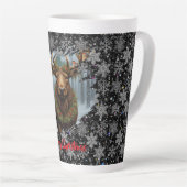 Rustic Christmas moose winter woodland forest snow Milchtasse (Rechte Ecke)