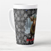 Rustic Christmas moose winter woodland forest snow Milchtasse (Linke Ecke)