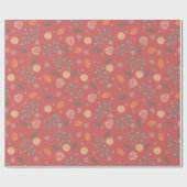 Rustic Christmas Nature Pattern Geschenkpapier (Flach)