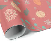 Rustic Christmas Nature Pattern Geschenkpapier (Rolleneckpunkt)