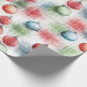 Rustic Christmas Ornament Wrapping Paper Geschenkpapier (Ecke)
