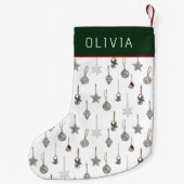 Rustic Christmas Ornaments Custom Name Kleiner Weihnachtsstrumpf (Rückseite)