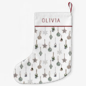 Rustic Christmas Ornaments  Custom Name Kleiner Weihnachtsstrumpf (Rückseite)