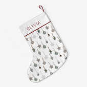 Rustic Christmas Ornaments  Custom Name Kleiner Weihnachtsstrumpf (Rückseite (Hängend))