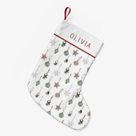 Rustic Christmas Ornaments  Custom Name Kleiner Weihnachtsstrumpf