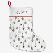 Rustic Christmas Ornaments  Custom Name Kleiner Weihnachtsstrumpf (Vorderseite)
