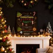 Rustic Christmas Pajama Gathering | Cabin Family Postkarte