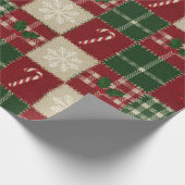 Rustic Christmas Quilt Plaid Geschenkpapier (Ecke)