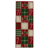 Rustic Christmas Quilt Plaid Geschenktüte Für Weinflaschen (Vorderseite)