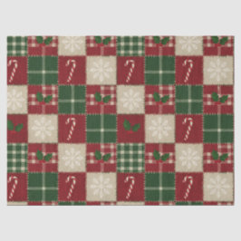 Rustic Christmas Quilt Plaid Seidenpapier