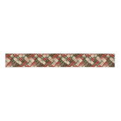 Rustic Christmas Red Green and Cream Tartan Ripsband (Vorderseite)