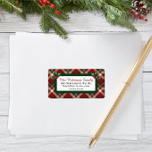 Rustic Christmas Red Green Tartan Plaid Address Adressaufkleber