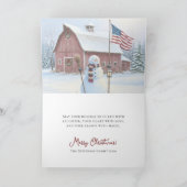 Rustic Christmas Snowman American Flag Feiertagskarte (Innenseite)