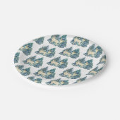 Rustic Christmas Snowy Forest Deer Decor For Home Pappteller (Schrägansicht)