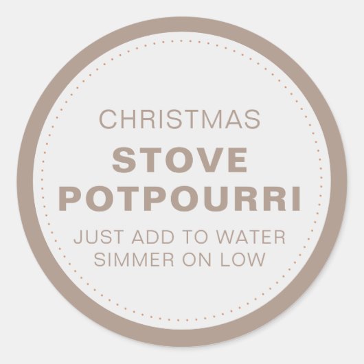Rustic Christmas Stove Potpourri Runder Aufkleber (Vorderseite)