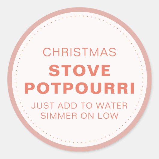 Rustic Christmas Stove Potpourri Runder Aufkleber (Vorderseite)