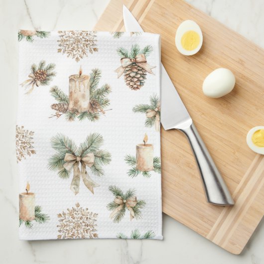 Rustic Christmas Tea Towel Geschirrtuch (Viertel Falte)