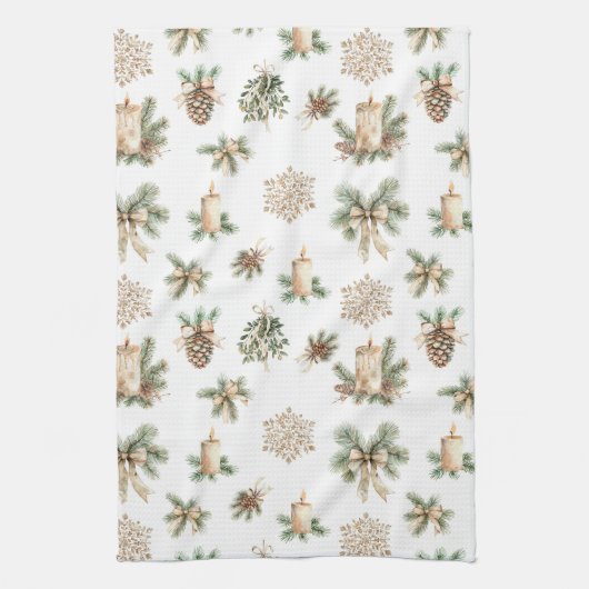 Rustic Christmas Tea Towel Geschirrtuch (Vertikal)