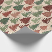 Rustic Christmas Tree Geschenkpapier (Ecke)